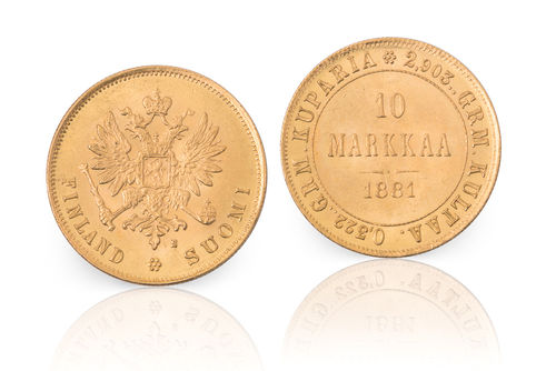 Suomen ensimmäinen 10 mk kultaraha 1878-1913