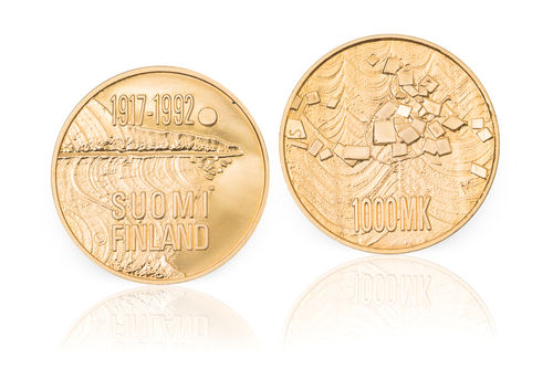 Suomen itsenäisyys 75v kultaraha - Lapin kultaa