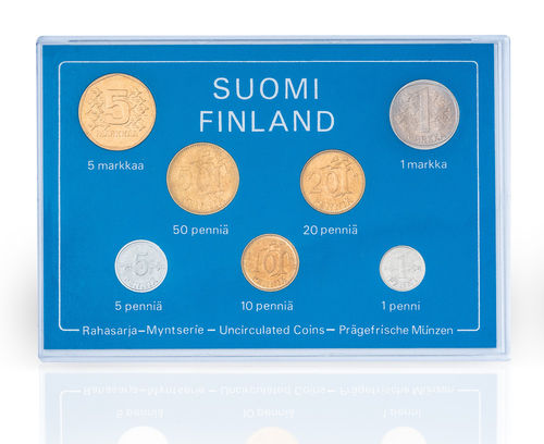 Suomen Rahapajan ensimmäinen rahasarja vuoden 1973 käyttörahoilla