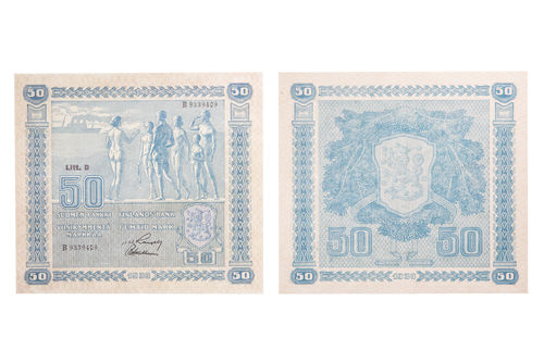 50 mk seteli 1939 Suomi