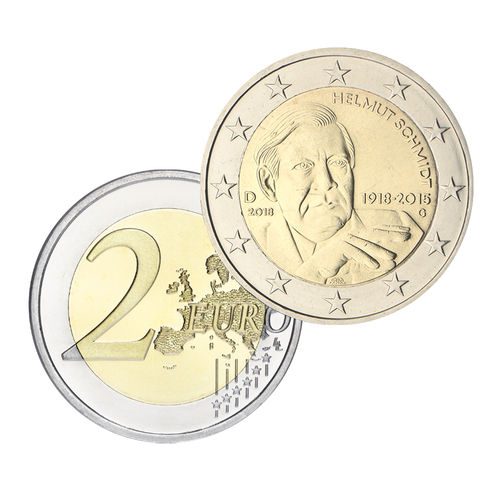 Saksa 2 euron erikoisraha 2018 - Liittokansleri Helmut Schmidt