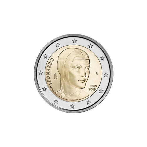 2 euron erikoisraha Italia 2019 - Leonardo Da Vinci