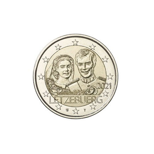 2 euroa Luxemburg 2021 - Suurherttua Henrin avioliitto 40 vuotta