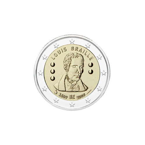 2 euroa Belgia 2009 - 200 vuotta Louis Baillen syntymästä