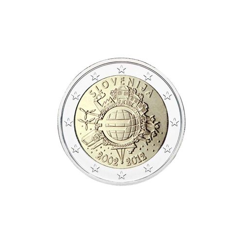 2 euroa Slovenia 2012 - Euro 10 vuotta