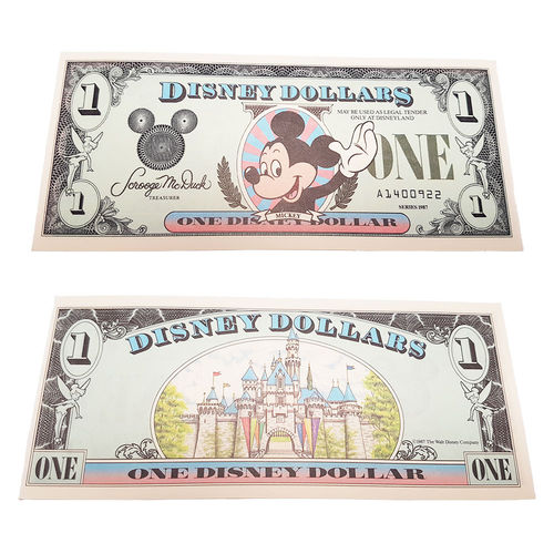 Mikki Hiiri Disneyland seteli - 1 dollaria 1987