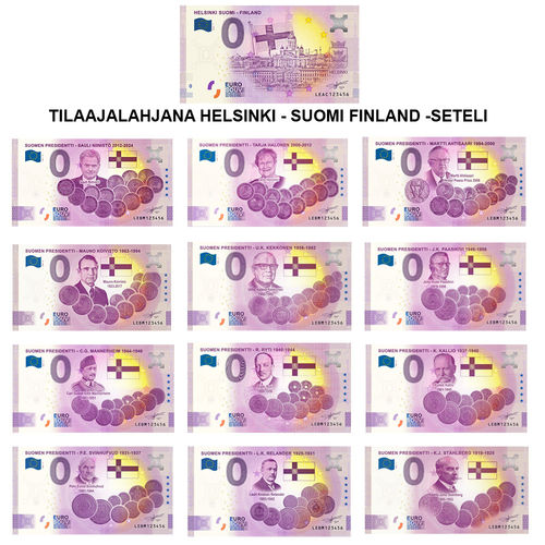 Suomen presidentit Nolla-eurosetelit - KOKO SARJA